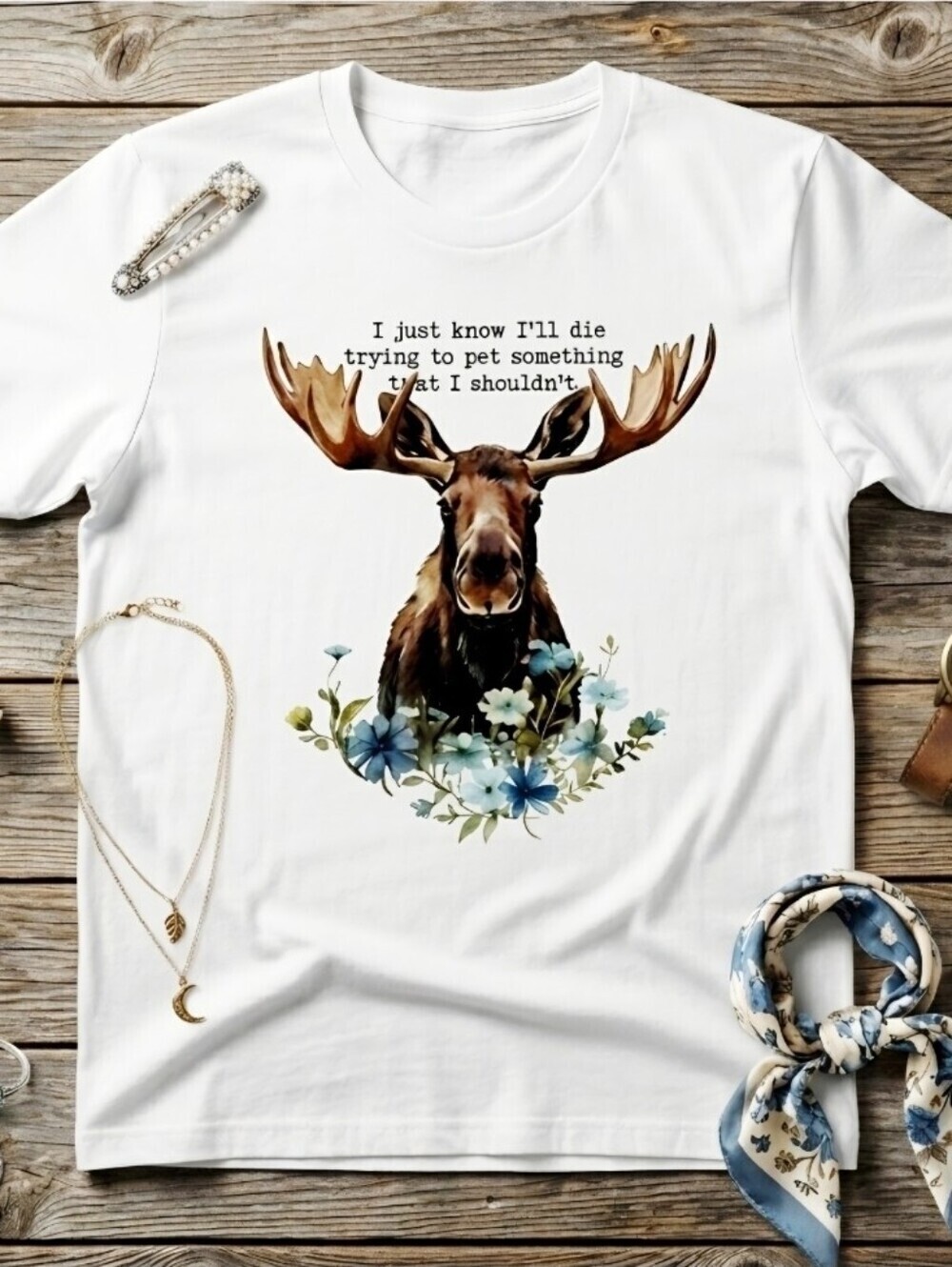 Funny Moose Shirt • Wildlife Humor Tee • Nature Lover Graphic • Rustic Outdoors